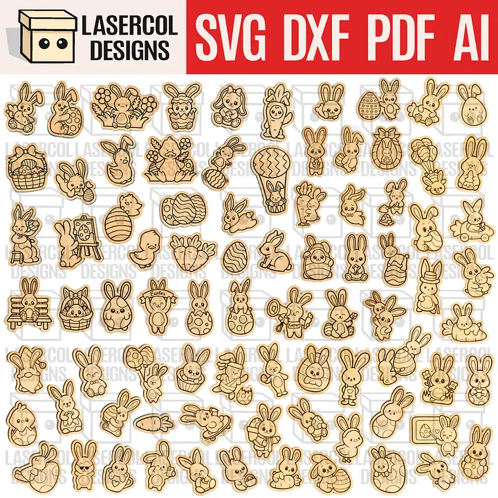 Easter Bunny DIY Paint Kit (+80 Bundle) - Laser Cut Files product image (1)