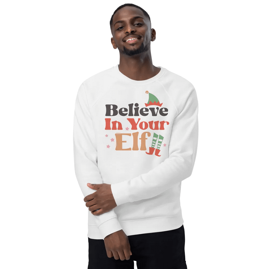 Believe In Your Elf Organic Raglan Sweatshirt product image (4)