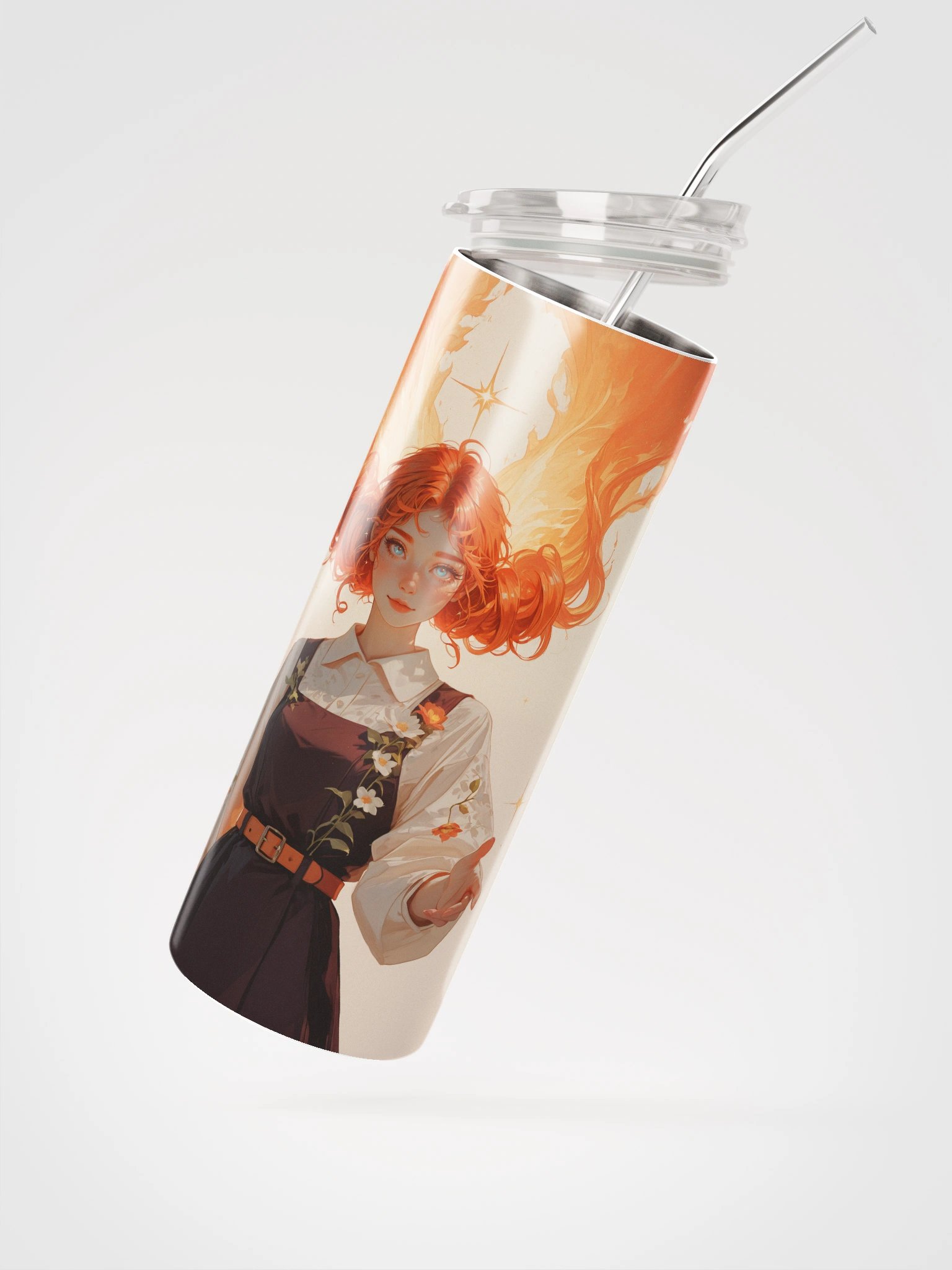 Flame-haired Pigtails Stainless Steel Tumbler product image (2)