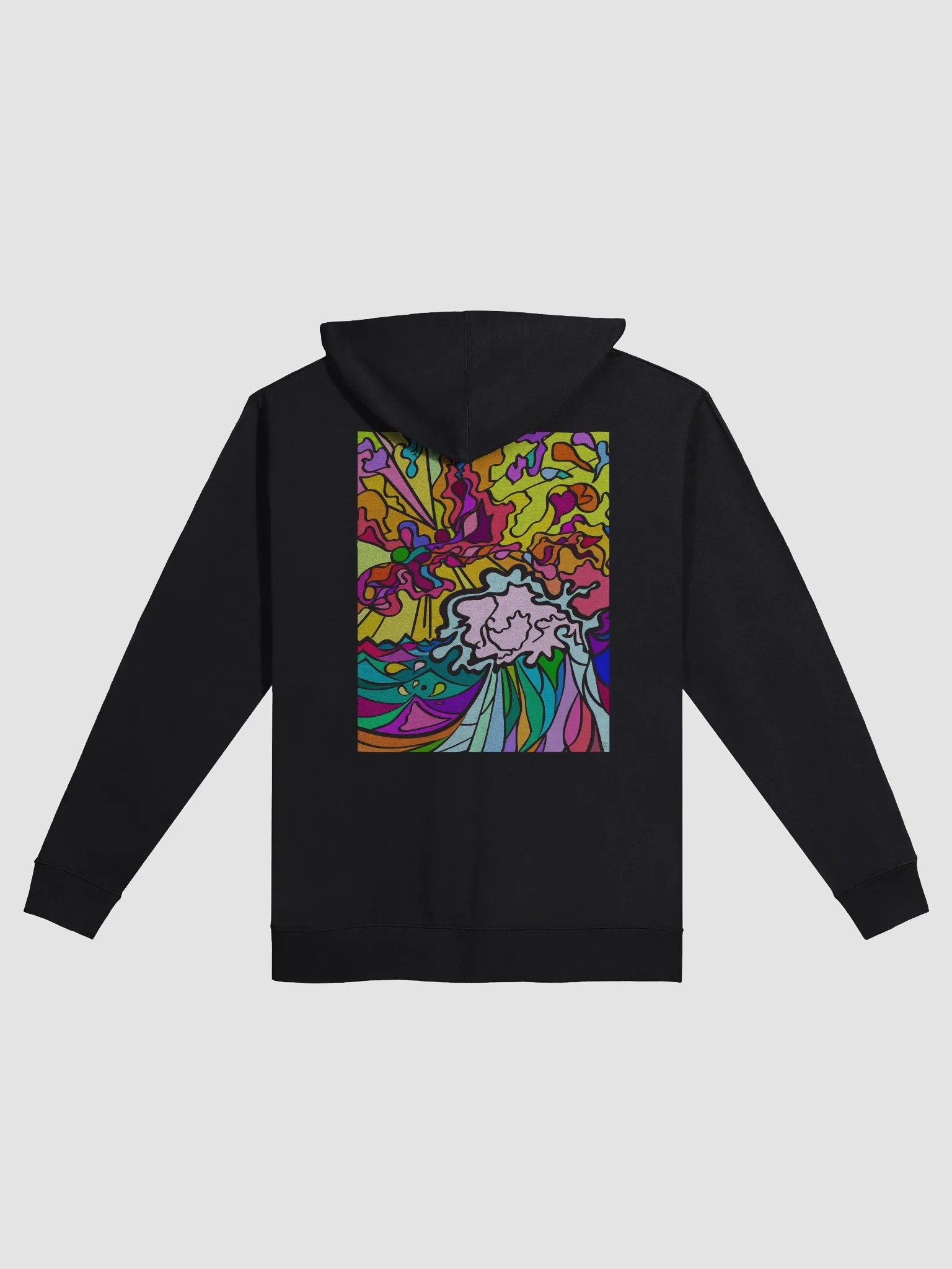 Vibrant Mosaic Zip-Up Hoodie - Wave at Sunset product image (5)