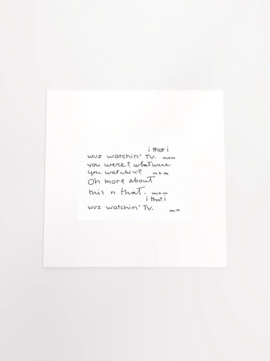 i thot i wuz watchin tv panel card print product image (5)