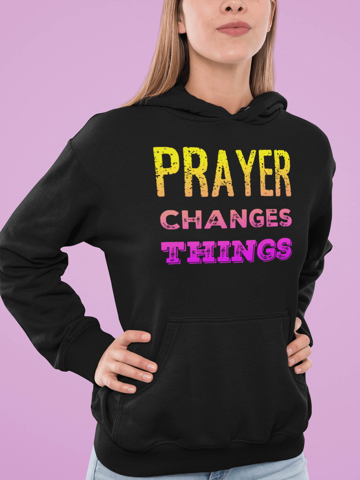 Christian Hoodie Prayer Changes Things product image (2)