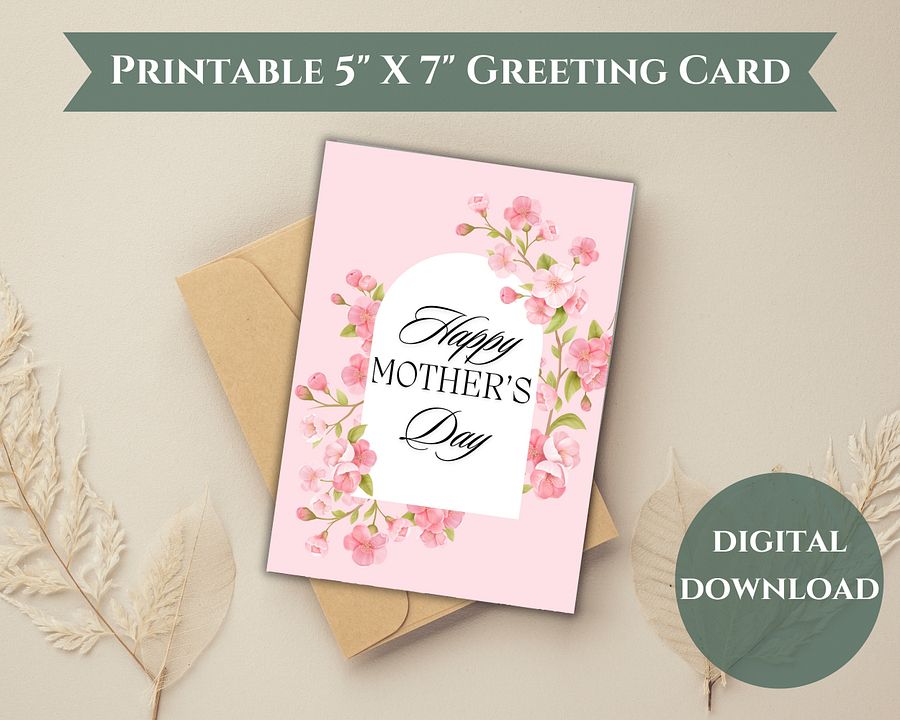 Pink Flowers Mother's Day Card product image (1)