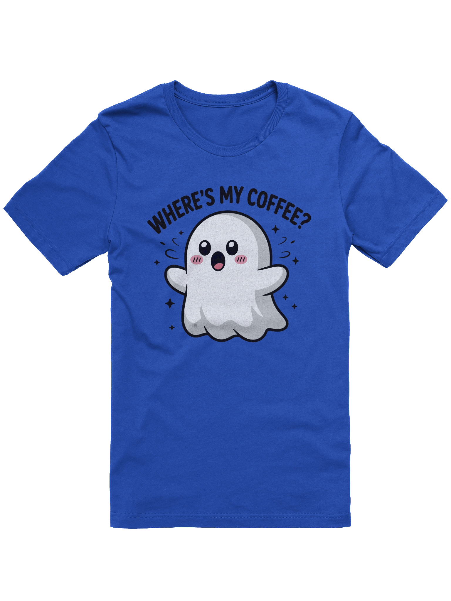 Whimsical Ghost 'Where's My Coffee?' T-Shirt product image (1)
