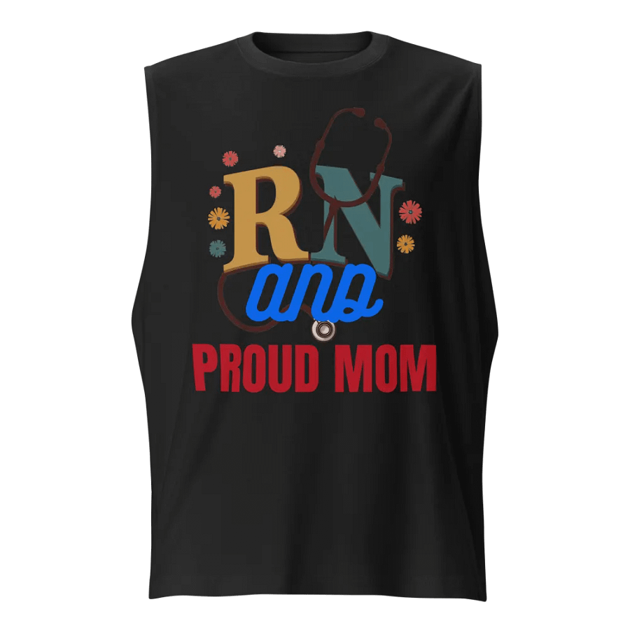 RN and PROUD MOM Floral Muscle Tank product image (1)