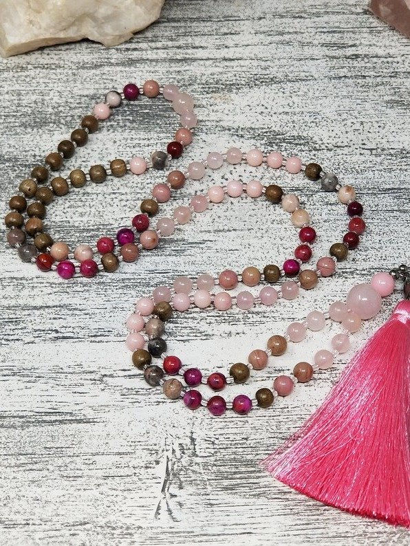 Handcrafted Rose Quartz Mala Necklace product image (2)
