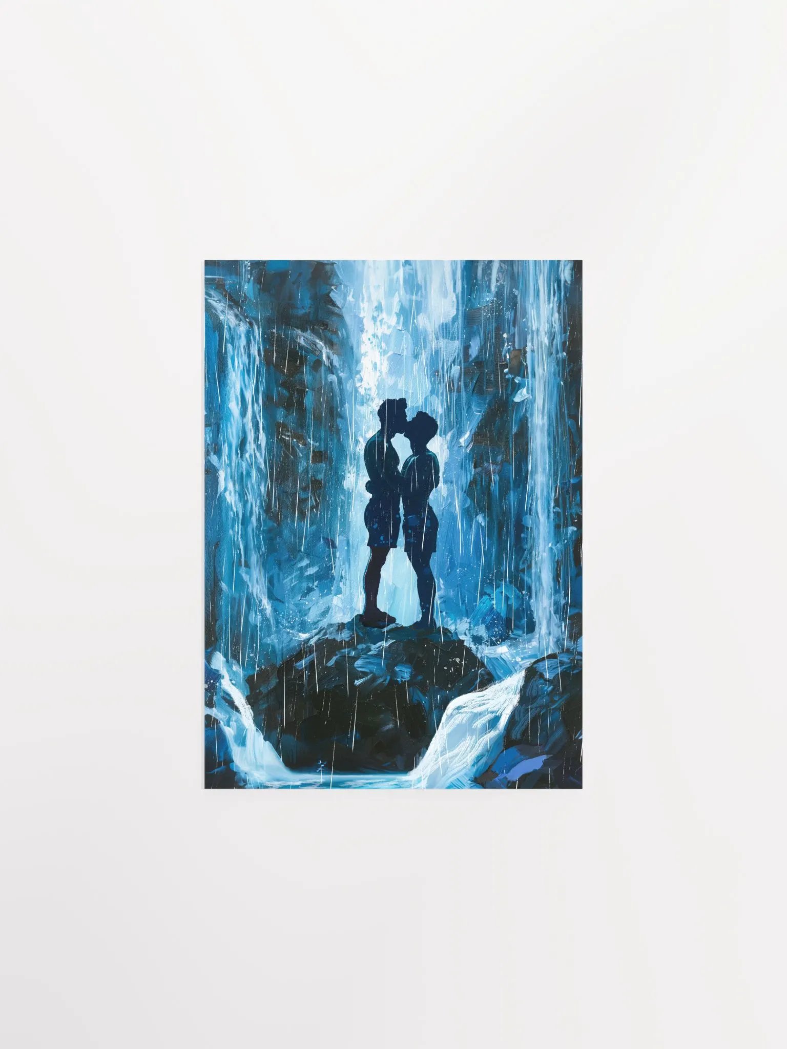 Kiss Beneath The Waterfalls - Gay Art Studio Art Print product image (1)