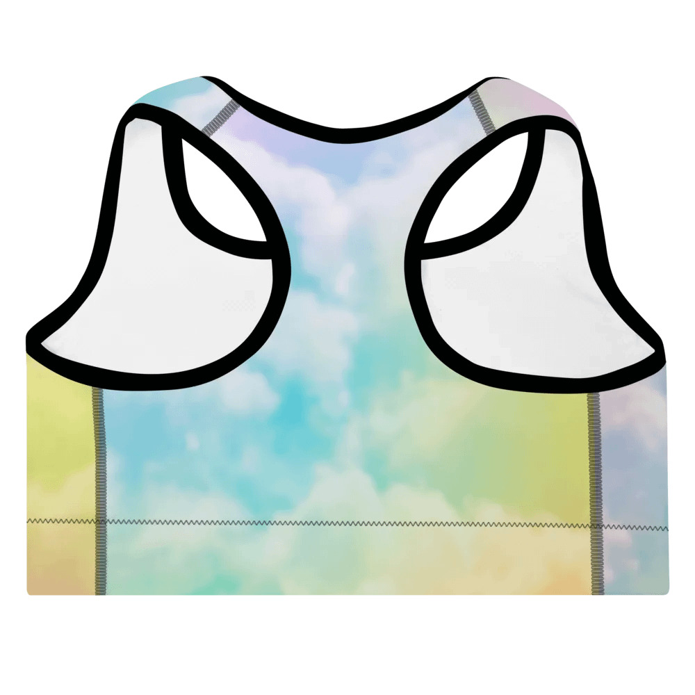 Blur cloud rainbow Design Padded Sports Bra - v5 product image (8)