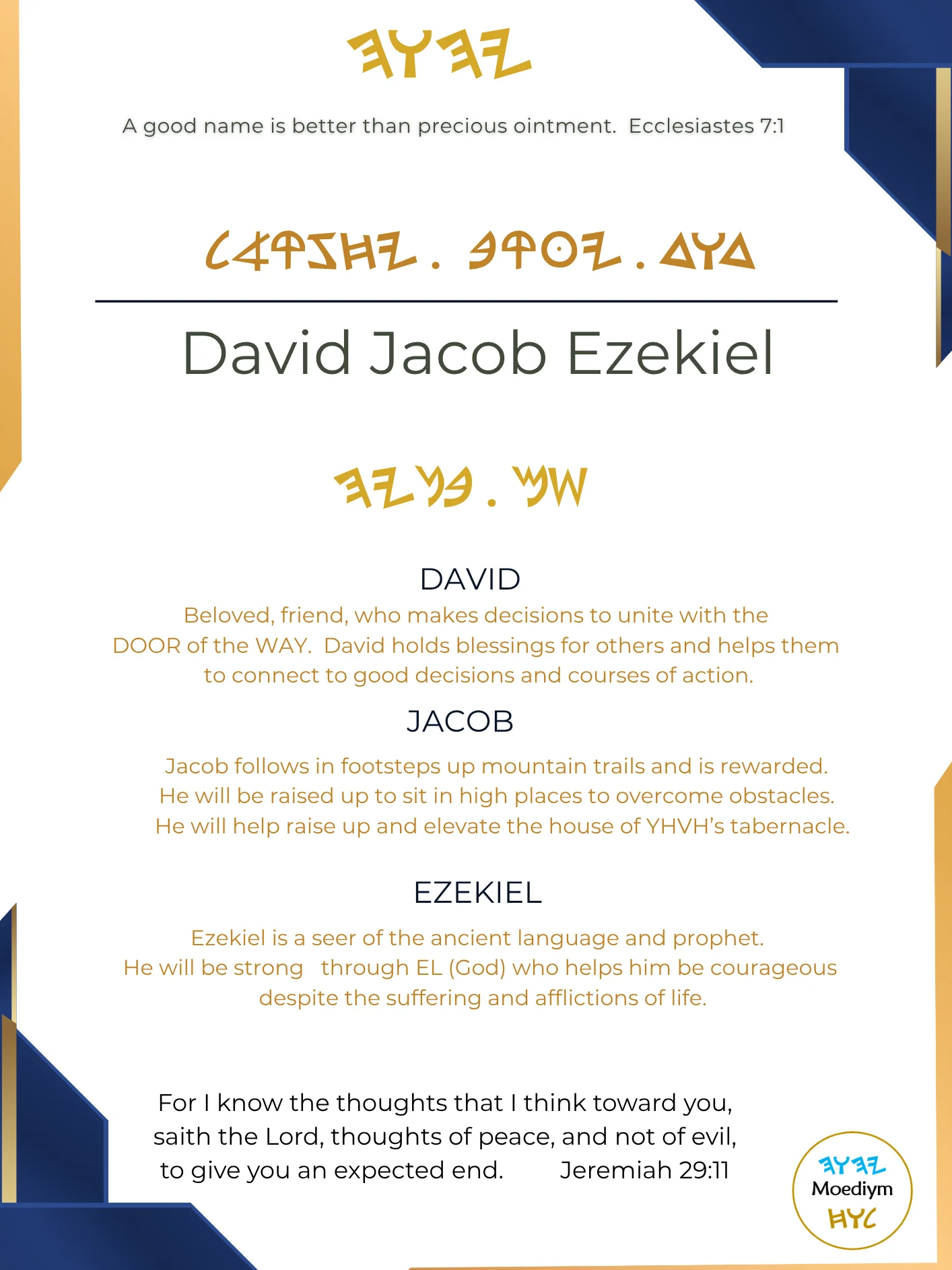Full name Paleo Hebrew personally translated name meaning certificate | name art print | Style 2 | (Digital Download) product image (1)