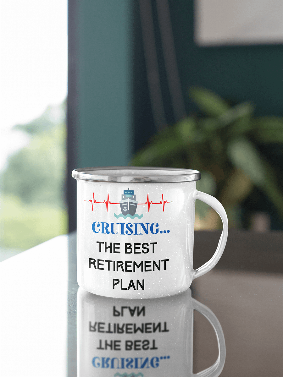 Cruising in Retirement Enamel Mug product image (1)