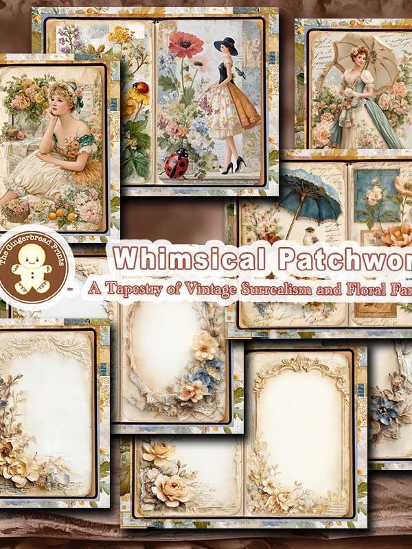 Whimsical Patchwork Journal kit digital Download product image (6)