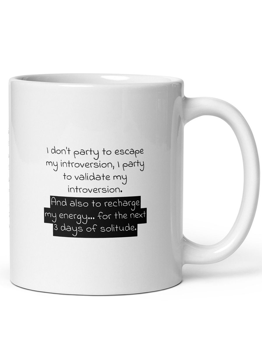 Personalized Extrovert Black Cat and Introvert White Cat White Glossy Mug product image (4)