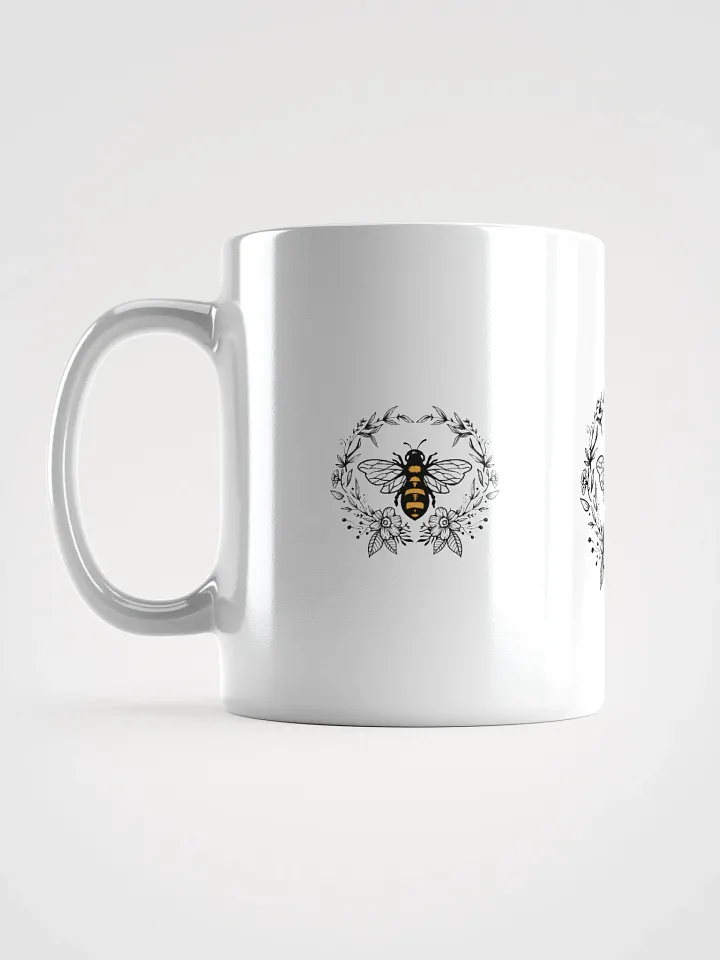 Floral Bee Trio White Glossy Mug product image (2)