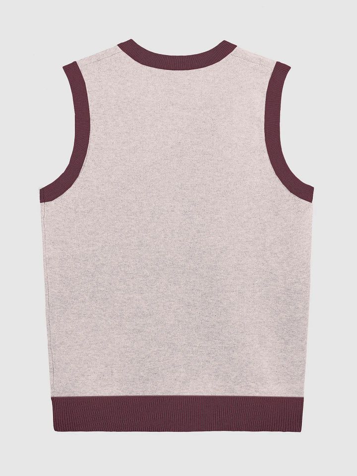 PLEASE DON'T MAKE ME TALK (maroon and pink) knitwear vest product image (8)