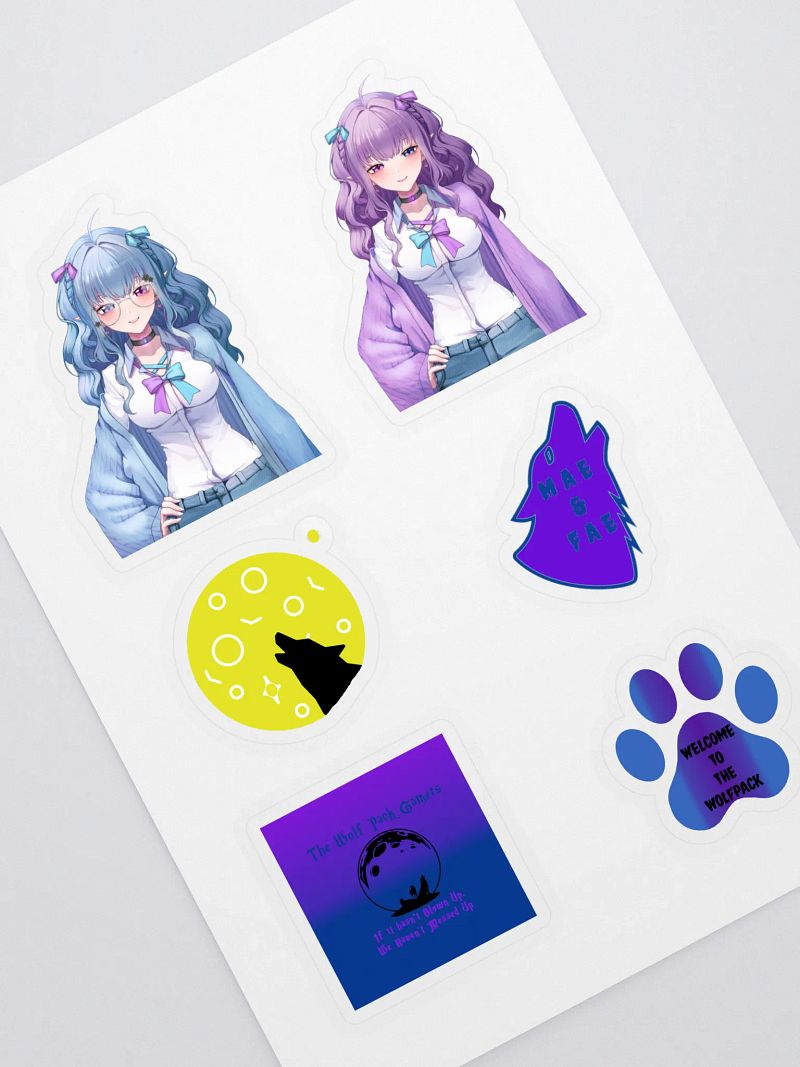 Mae and Fae of the Wolf Pack Stickers v.2
