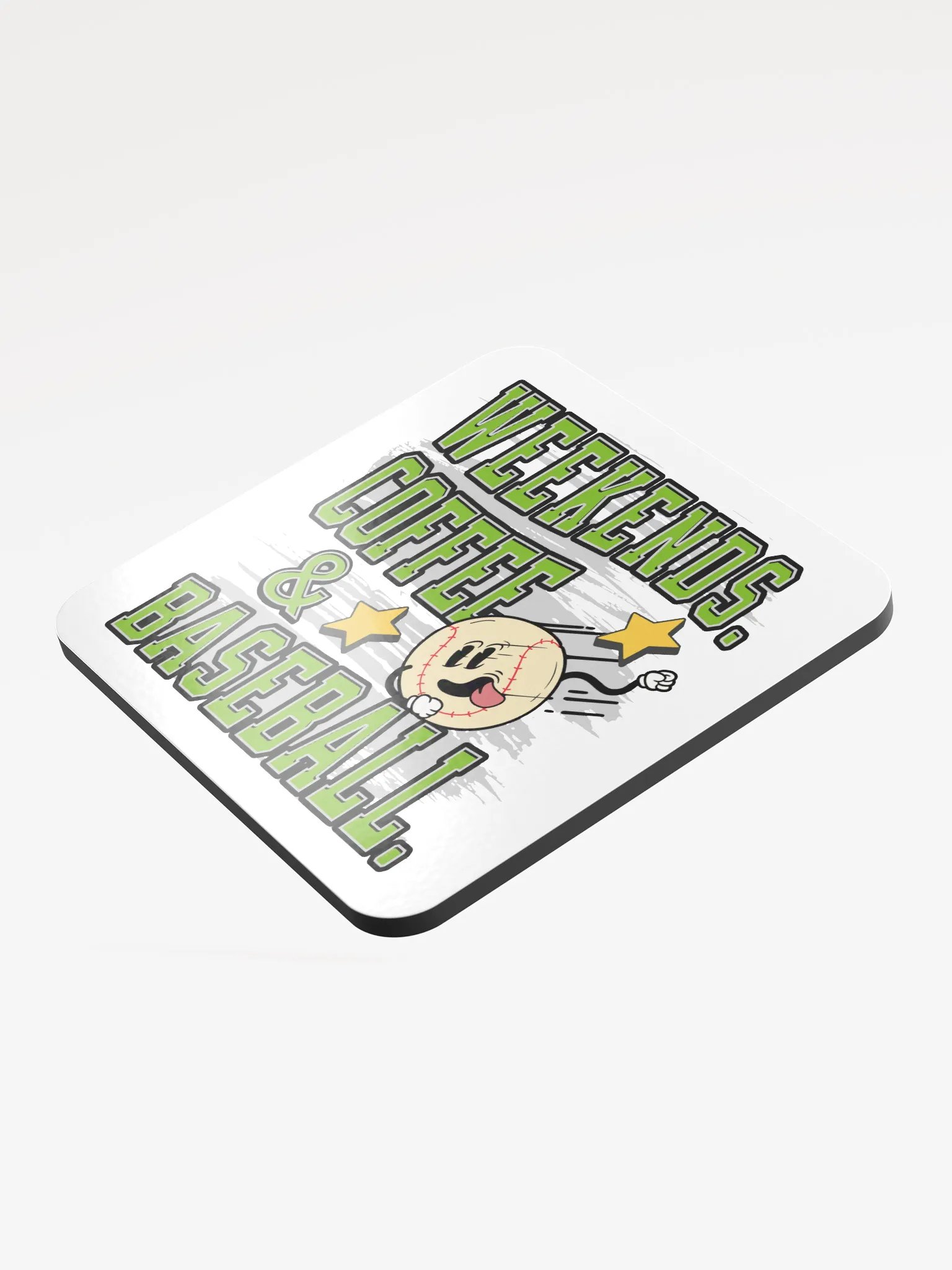 Weekends Coffee And Baseball Vibes Cork Coaster product image (4)