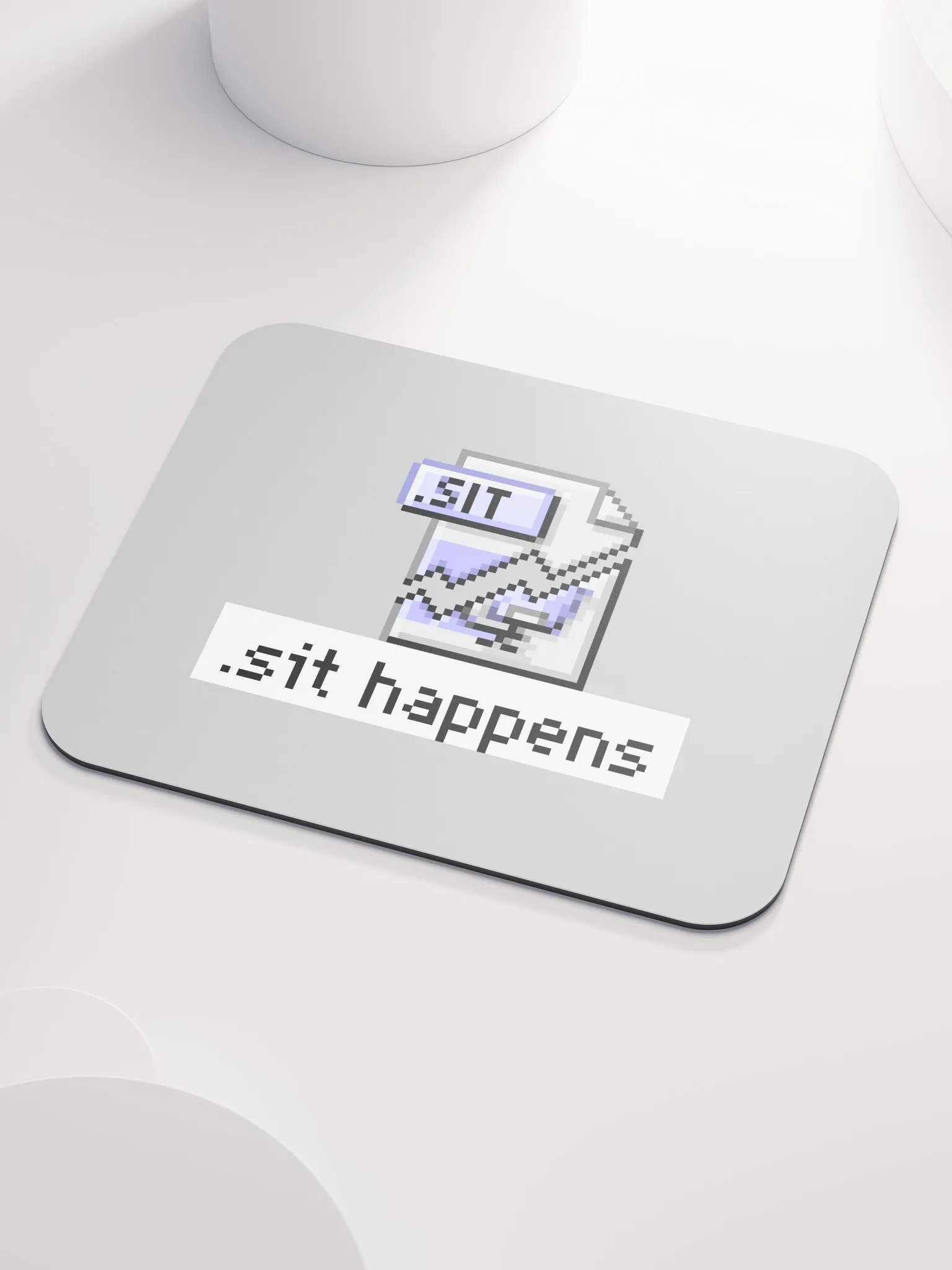 Sit Happens Mouse Pad (Gray) product image (3)