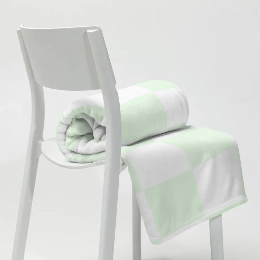 Squares White and Limegreen/Throw Blanket by Allcolor product image (10)