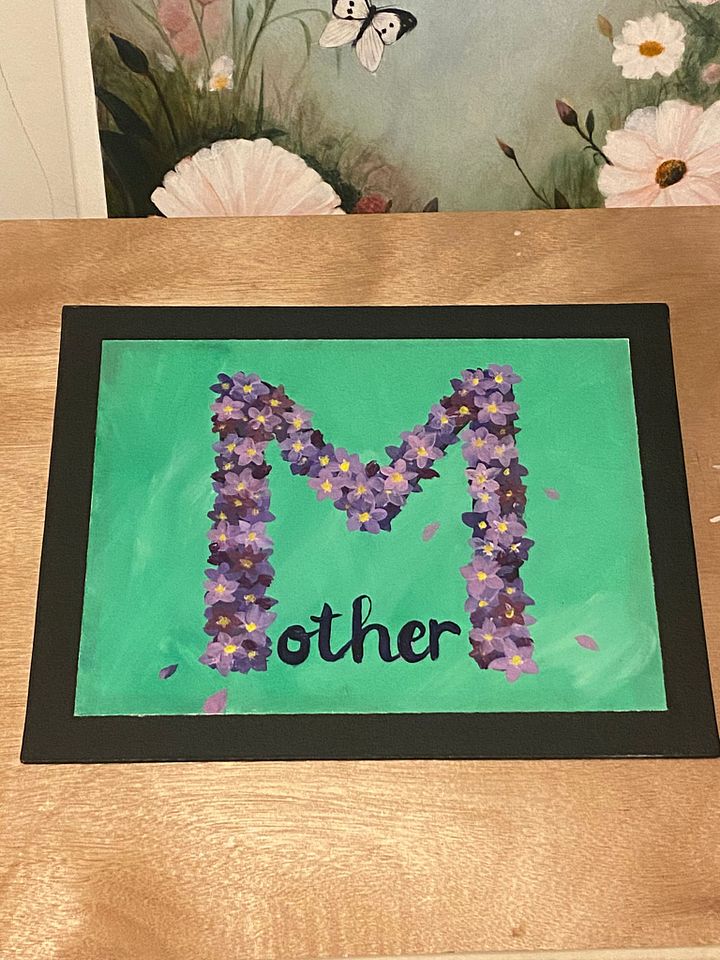 Custom Floral Monogram Painting | Personalized Initial Art | Made-to-Order Gift product image (1)