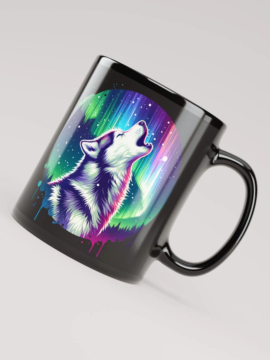 The Husky Aurora Howl Black Glossy Mug product image (4)