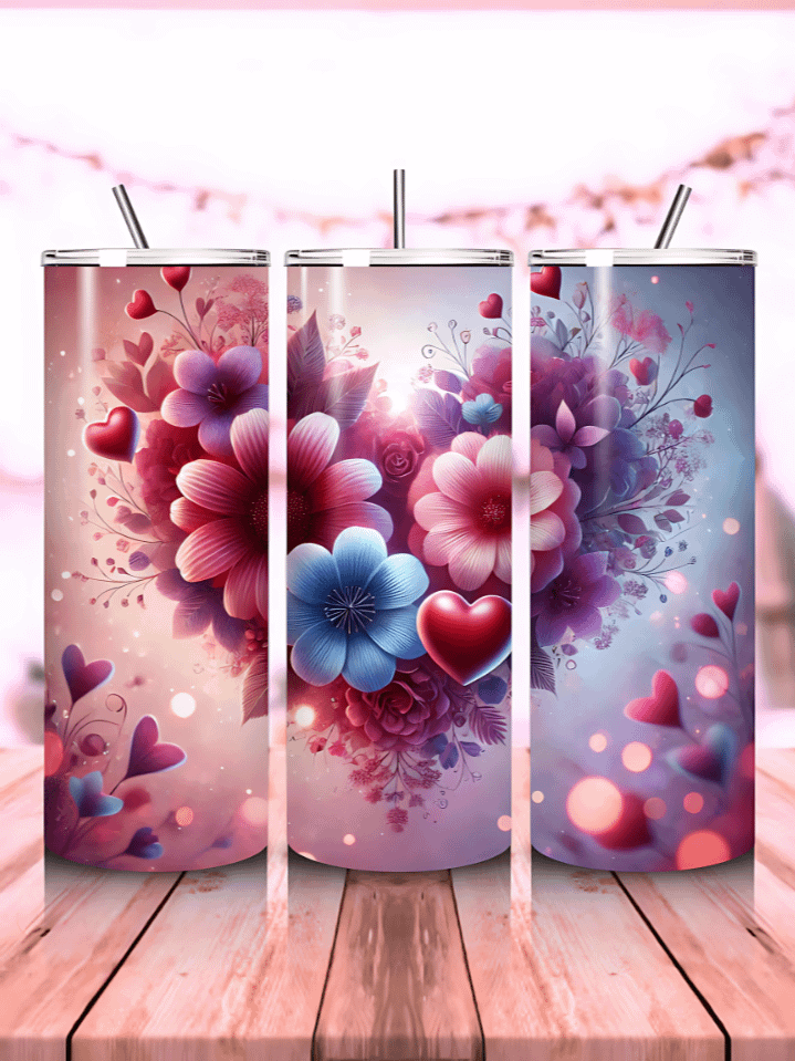 Valentine’s Day 20oz Tumbler Wrap – Heart-Themed Sublimation Design – Valentine’s Tumbler PNG – Instant Digital Download – 300 DPI product image (1)