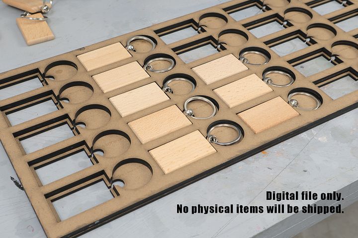 Laser cut template to engrave wooden keychains. product image (2)