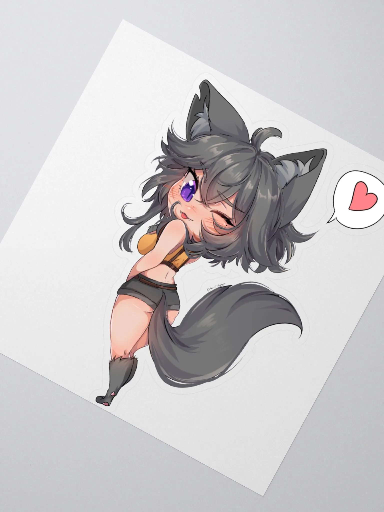 WolfcatRisi Flirty Chibi Sticker product image (5)