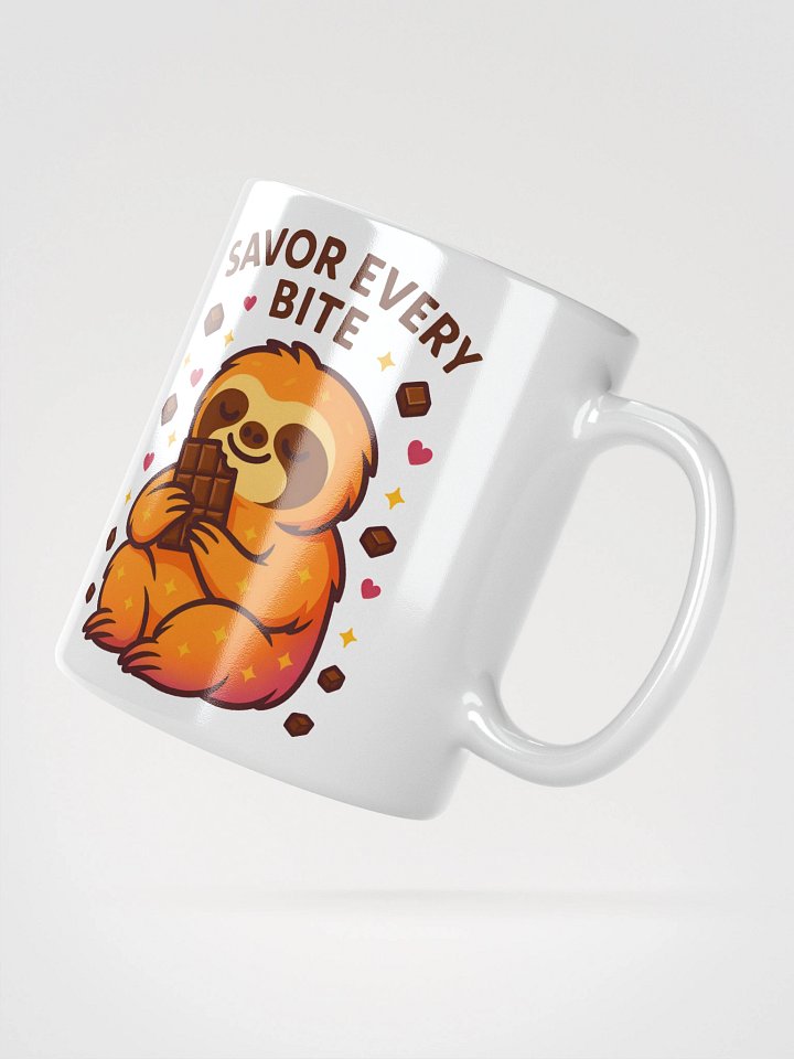 Savor Every Bite Mug – Adorable Sloth with Chocolate Bar for Slow, Sweet Moments product image (2)