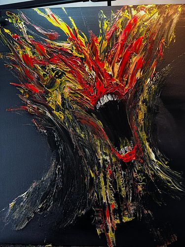 Untitled 27 - painted by Jon Silent
 
How does this painting make you feel? What’s the first thing that comes to mind when yo...