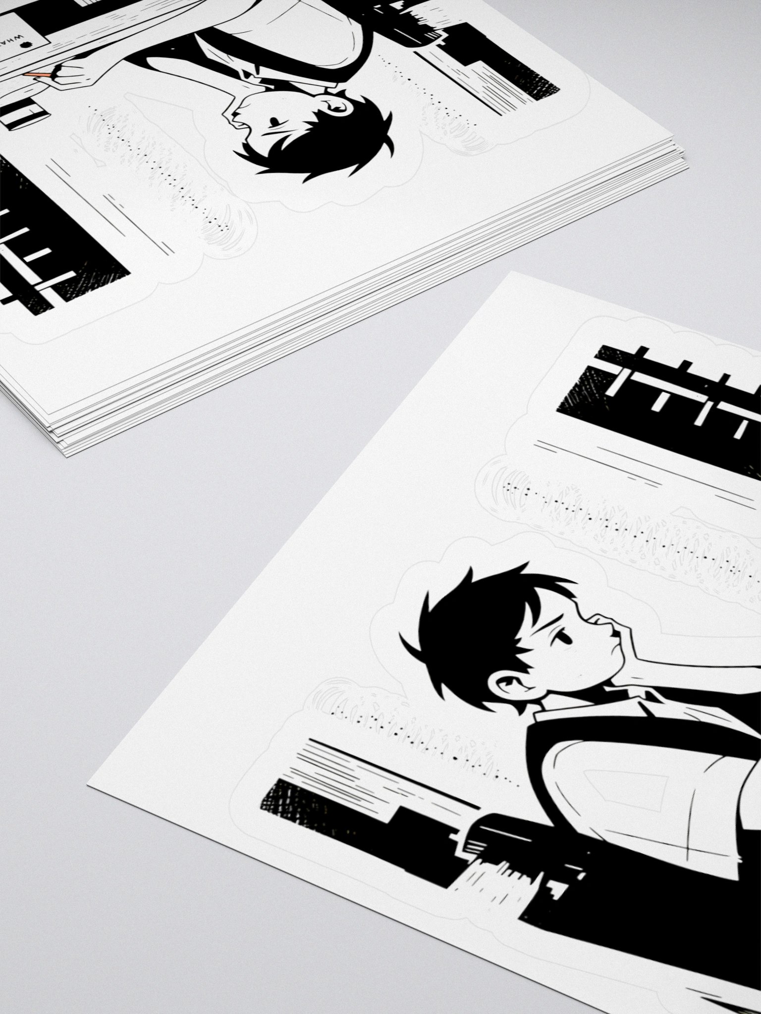 Vintage Schoolboy Studying: Classic Black & White Art Sticker product image (10)