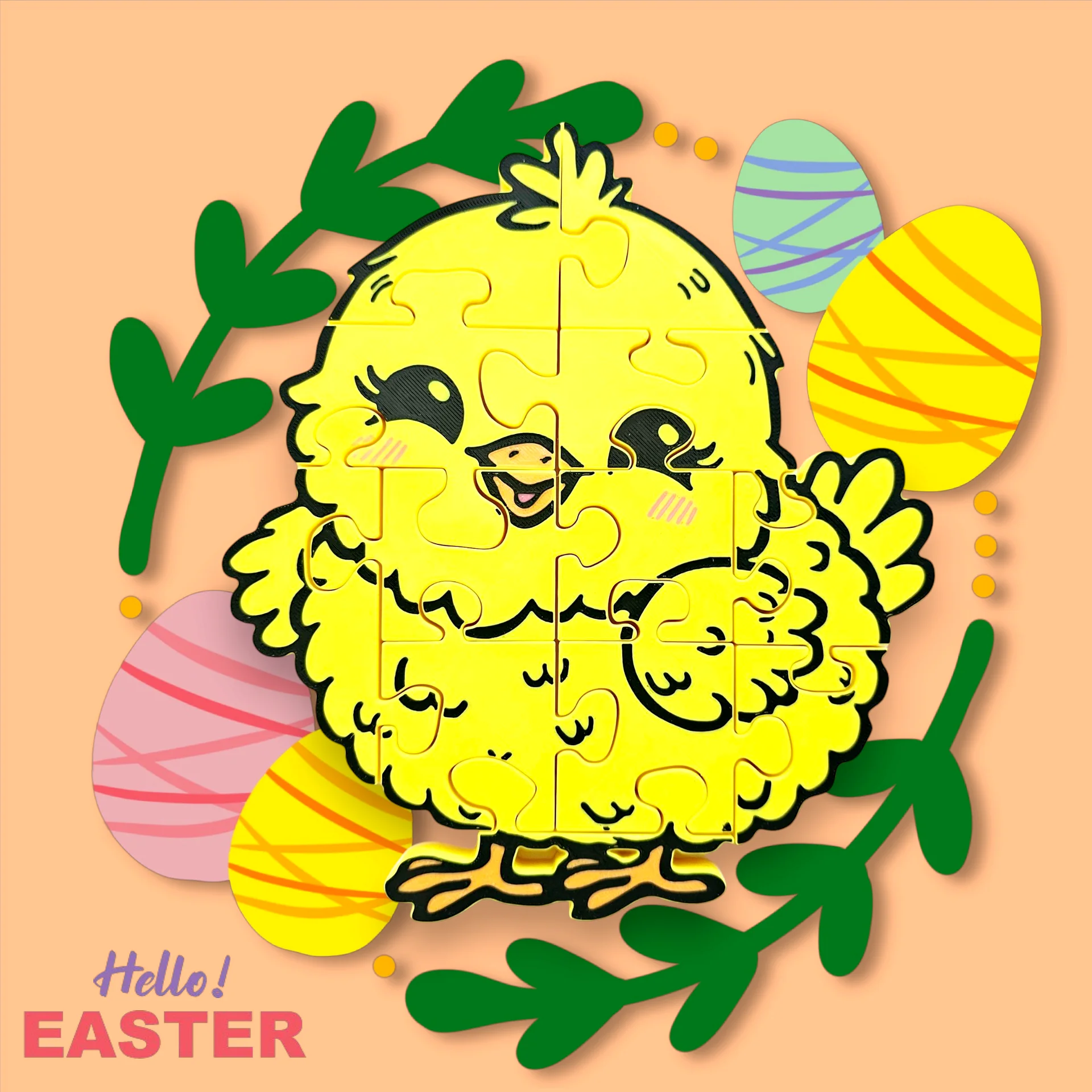 Chick 3D Printed Jigsaw Puzzle – A Peeping Fun Challenge for Kids! product image (5)