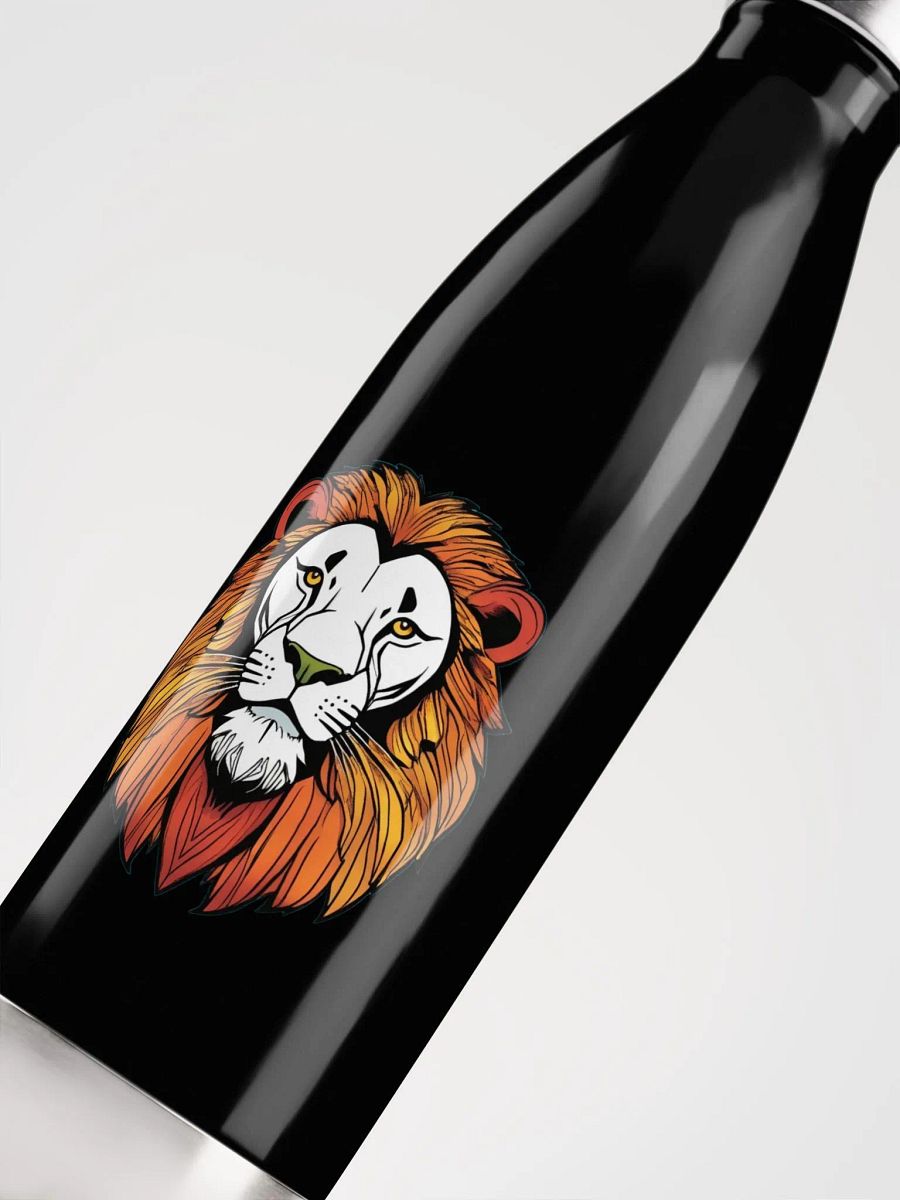 Symmetry of the Wild: Lion Face Stainless Steel Water Bottle product image (9)