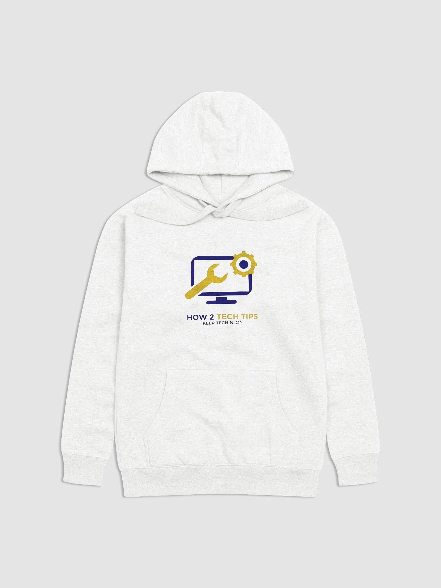 How2TechTips White Hoodie Logo product image (1)