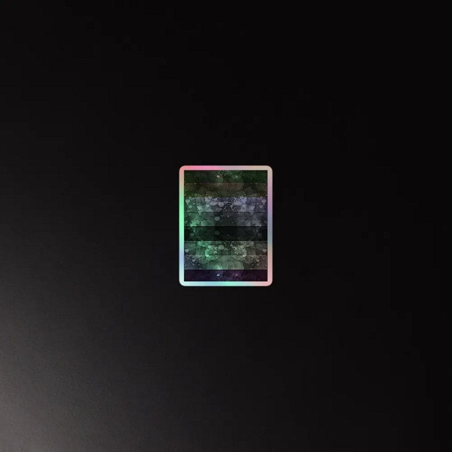 Aroace Pride Flag Sticker: Green To Purple (Textured Variation) product image (2)