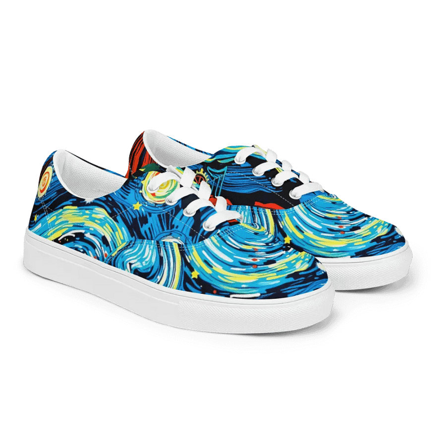 Starry Night Swirl Women's Canvas Shoes product image (3)