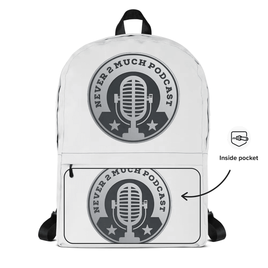 Never 2 Much Podcast Monochrome Backpack product image (2)