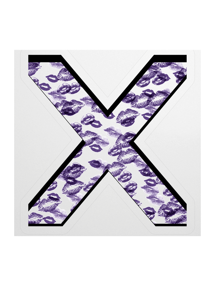 White X Purple Lipstick Kisses | Kiss-cut Sticker product image (1)