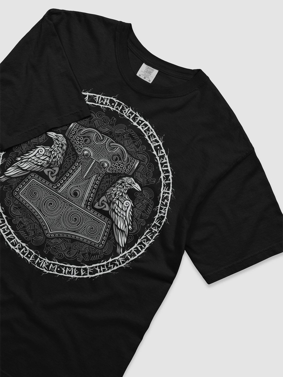 Viking Mjölnir T-Shirt with Huginn and Muninn – Norse Mythology Odin's Hammer Design product image (3)
