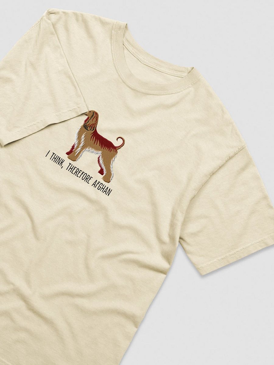 I Think, Therefore Afghan T-Shirt(Embroidered) of an Afghan Hound product image (19)