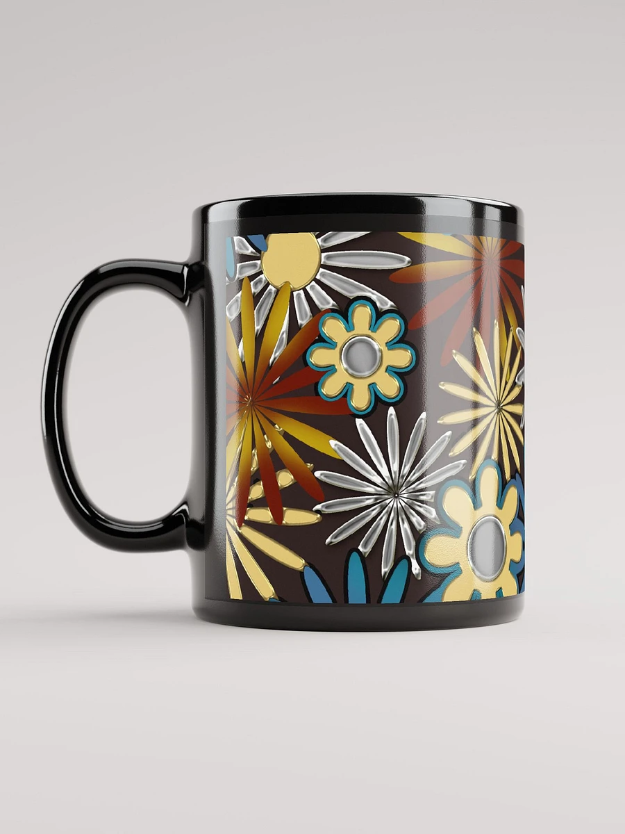 Blue and Silver Daisies Black Coffee Mug product image (11)