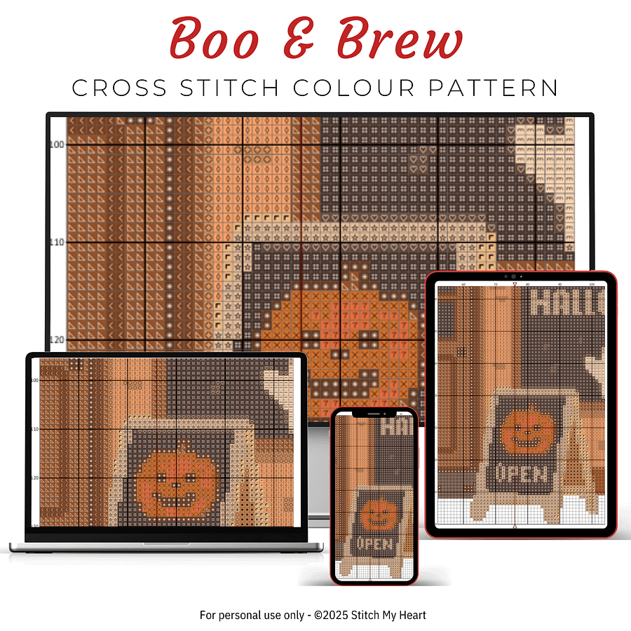 Boo & Brew Cross Stitch Pattern product image (3)
