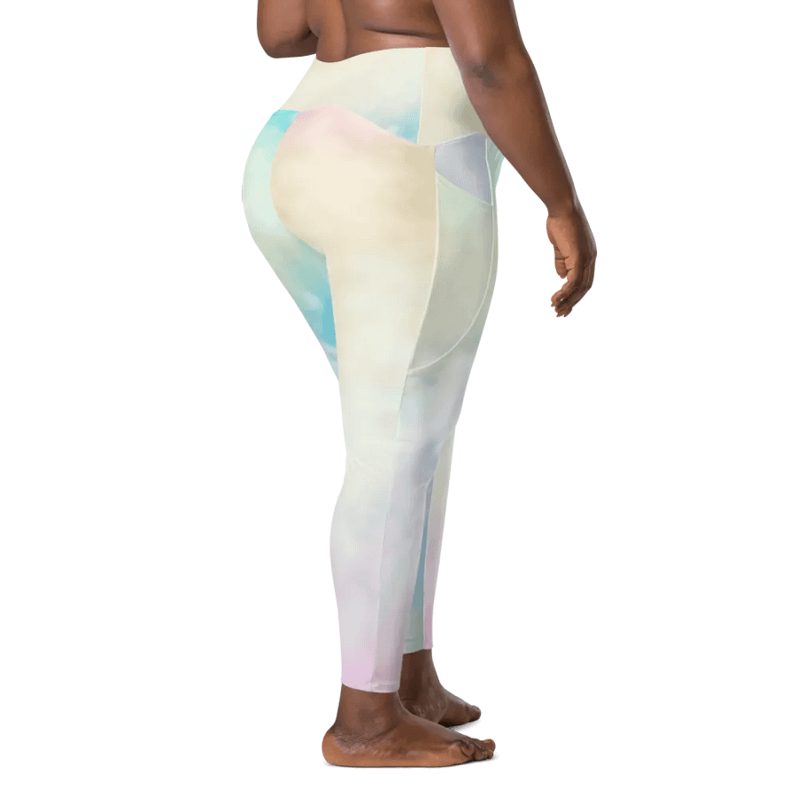 Blur cloud rainbow Design Leggings with Pocket - V1 product image (3)
