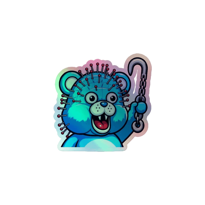 Spiky Bear Holographic Sticker Sheet product image (1)