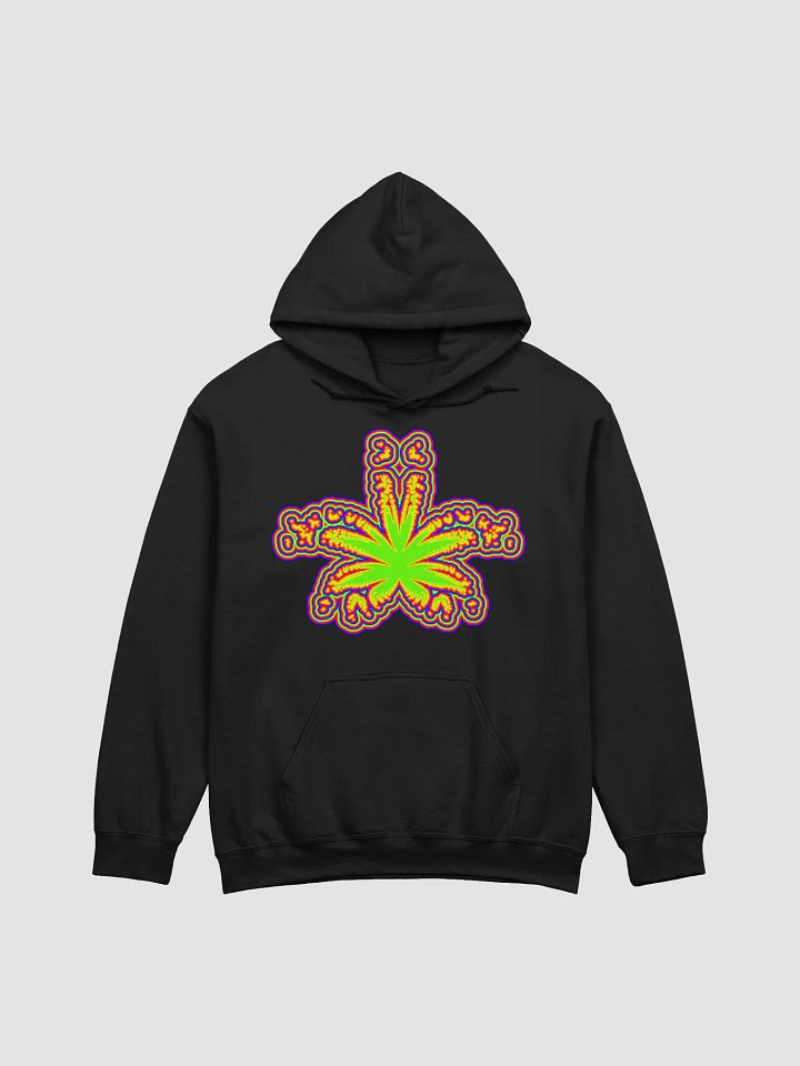 Rainbow Cannabis Leaf Black Hoodie, 420 Stoner Queer Pride Clothing product image (1)
