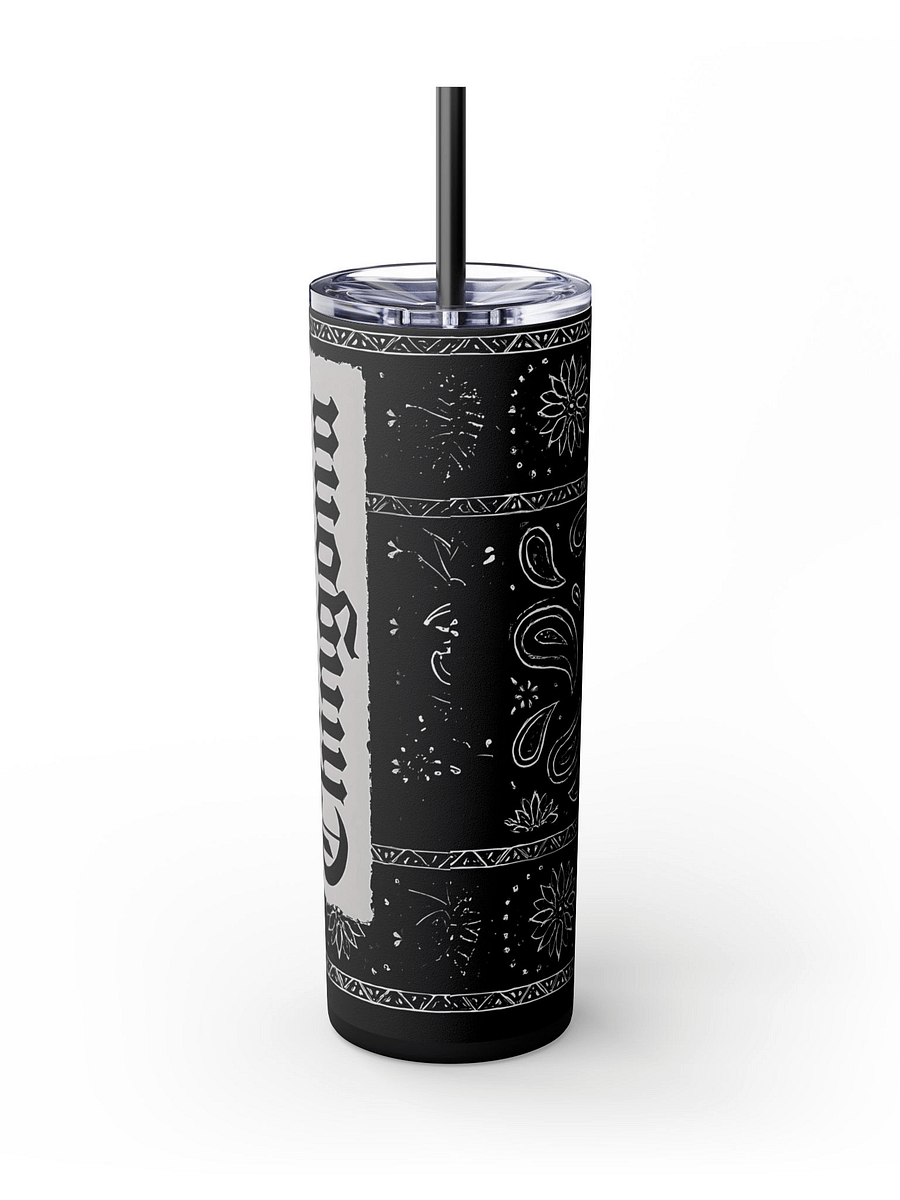 Chingona Tumbler Wrap PNG, Black Bandana Skinny Tumbler Sublimation Design, 20oz Digital Download product image (4)