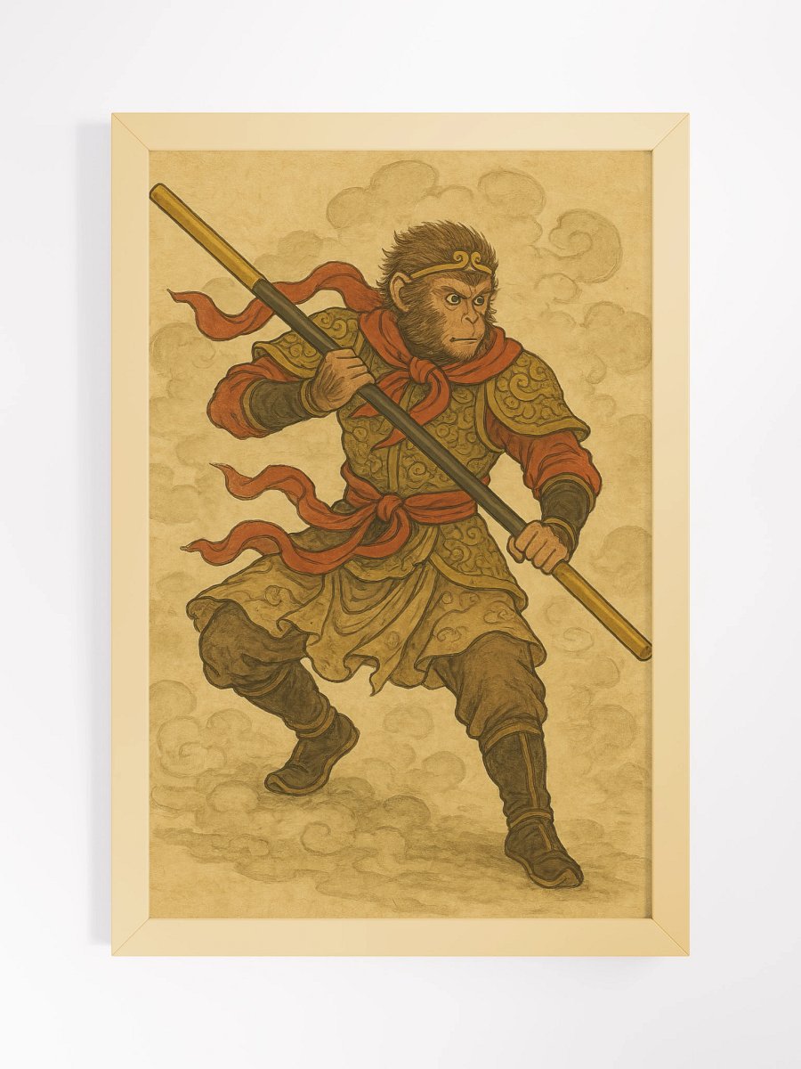 Monkey King Warrior - Wood Framed product image (1)