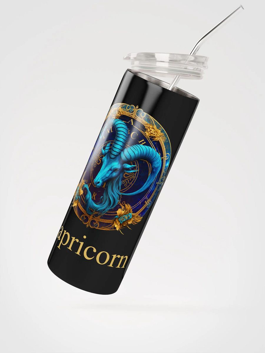 Deep Blue & Gold Capricorn Zodiac Stainless Steel Tumbler: Savor Zodiac Luxury product image (2)