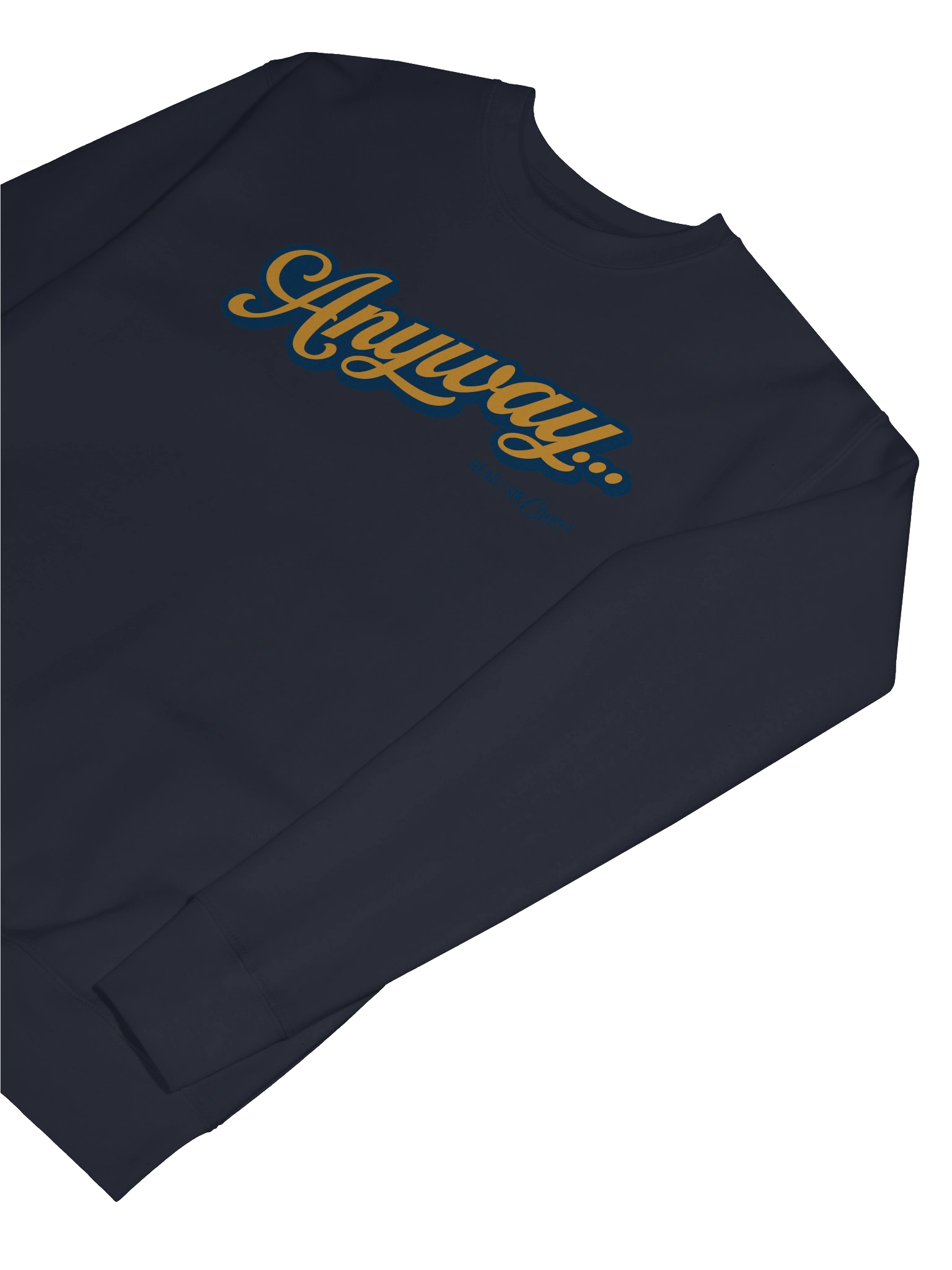 Anyway... Sweatshirt (orange on blue solid) product image (31)