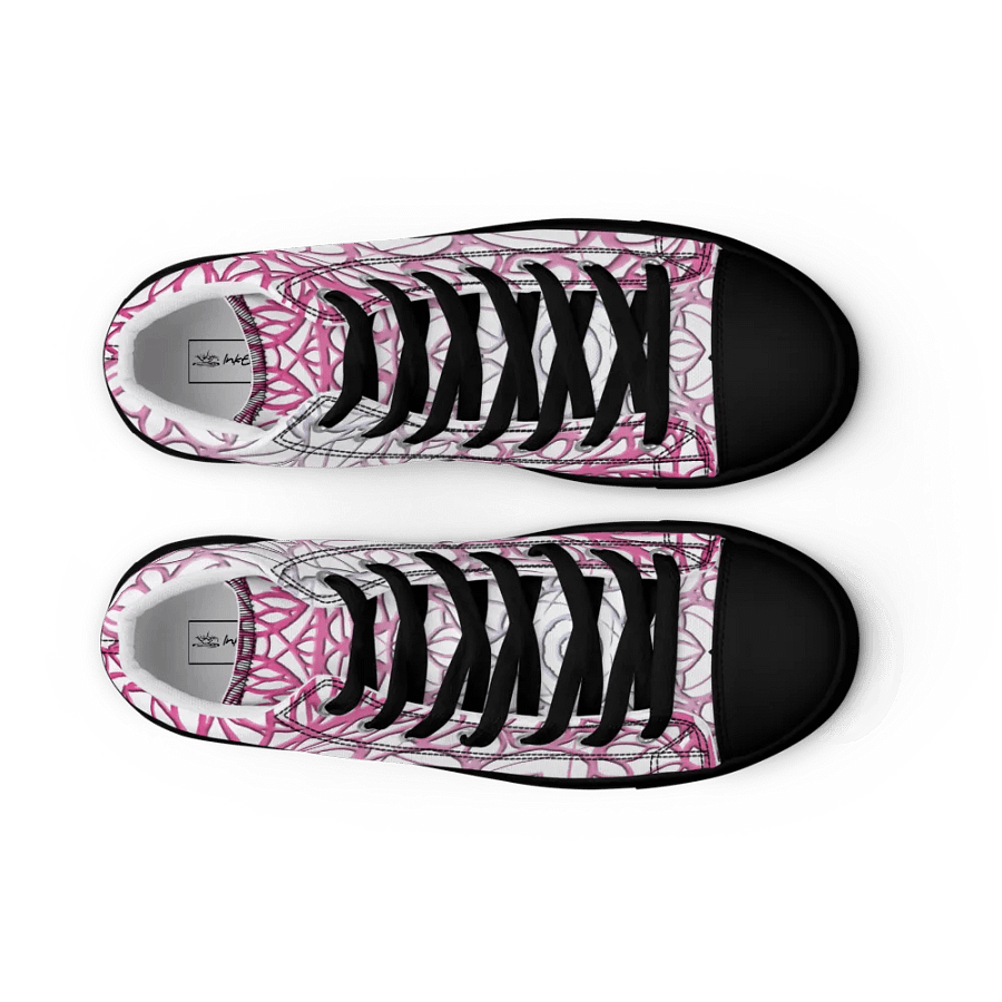 Ornate Pink Mandala Women's High Top Canvas Shoes product image (12)