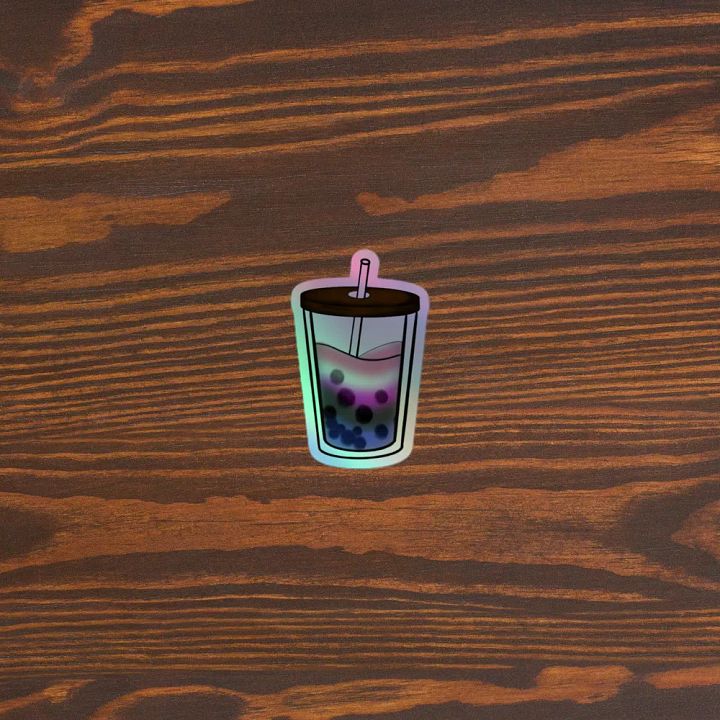 Boba Tea Dreams Genderfluid Pride Holographic Sticker Sheet product image (2)